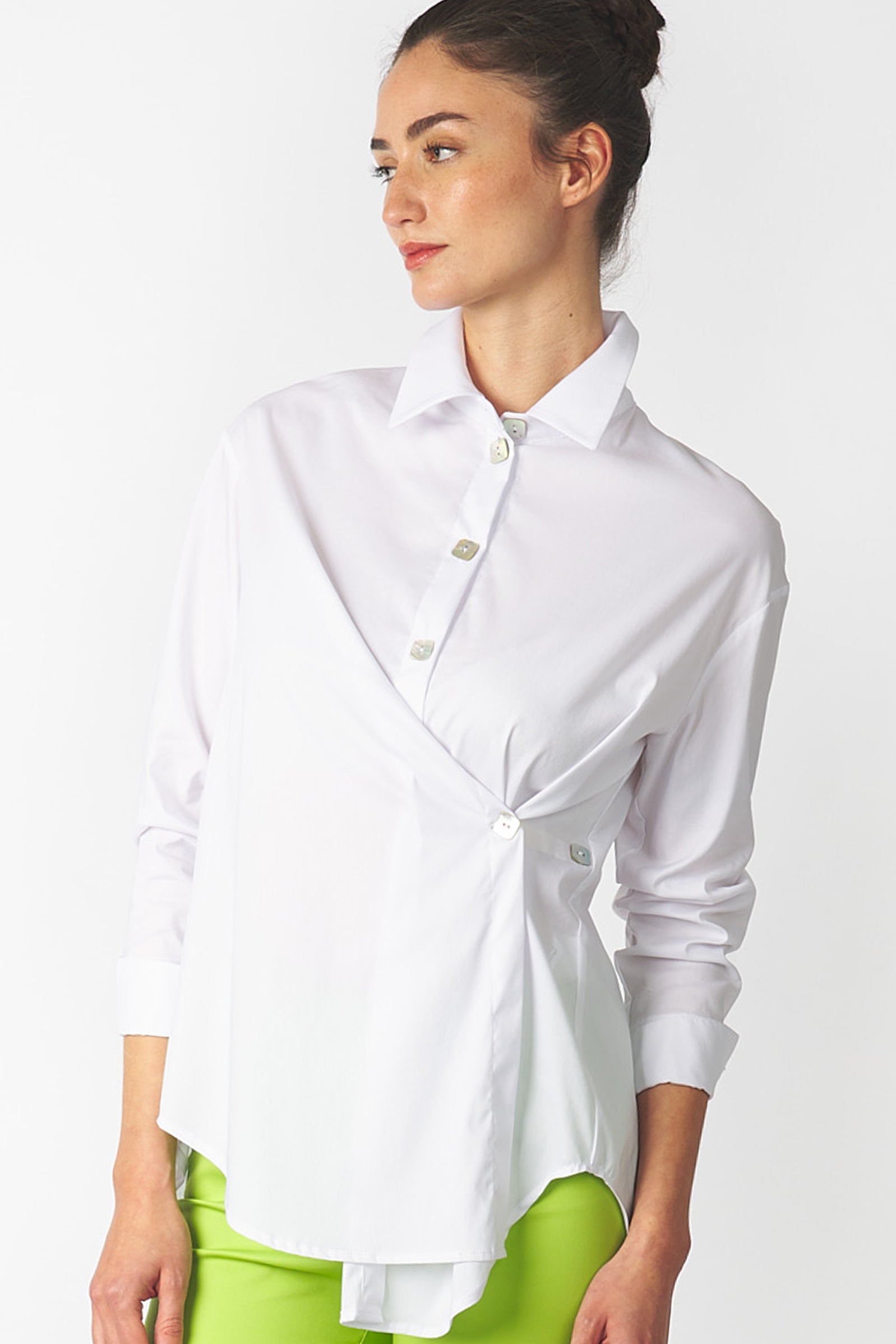 Camisa doble botón blanca